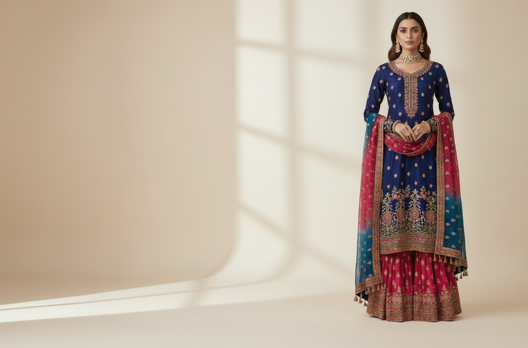panjabi suit Sharara Model girl